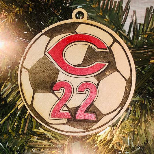 Custom Jersey Number Logo C Soccer Ornament