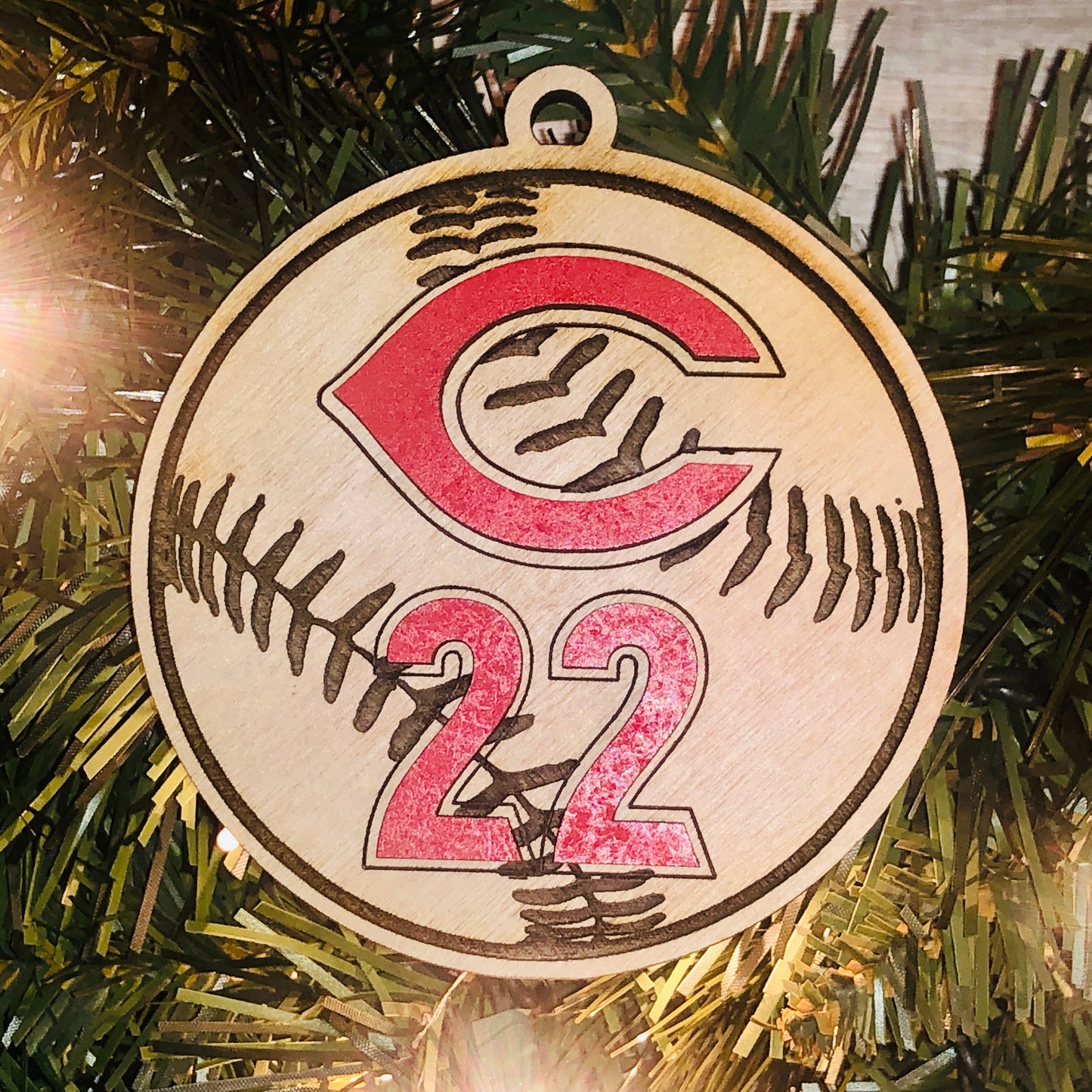 Custom Jersey Number Logo C Softball Ornament