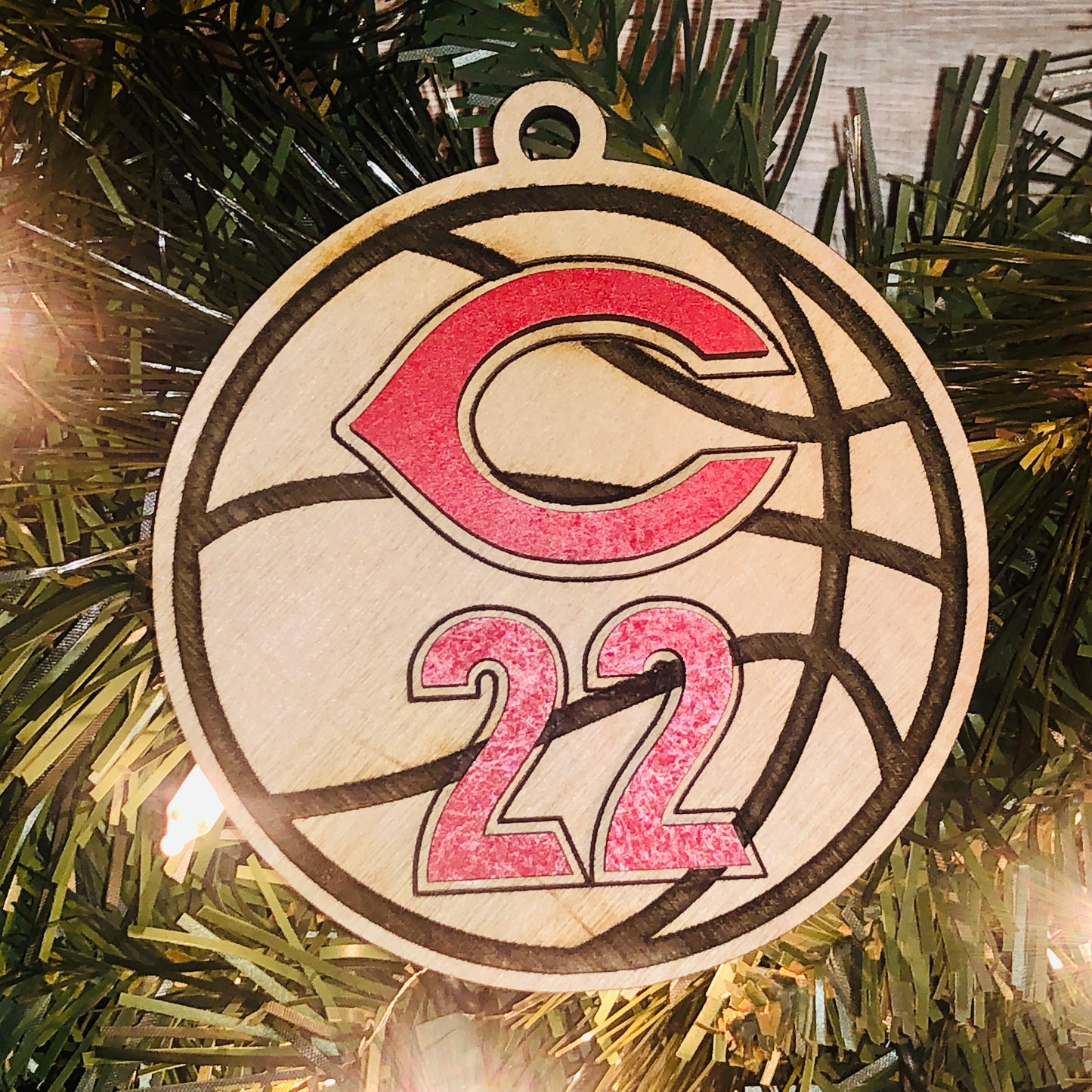 Custom Jersey Number Logo C Basketball Ornament