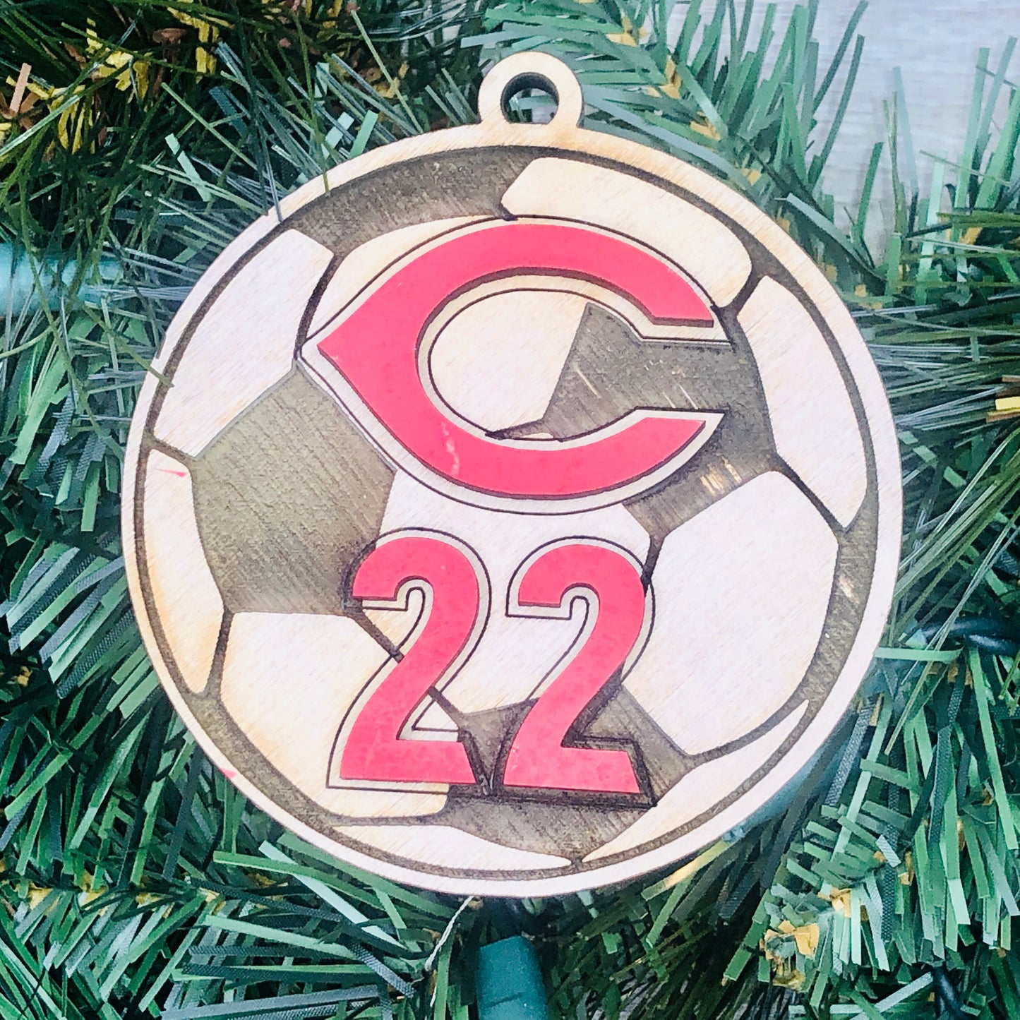 Custom Jersey Number Logo C Soccer Ornament