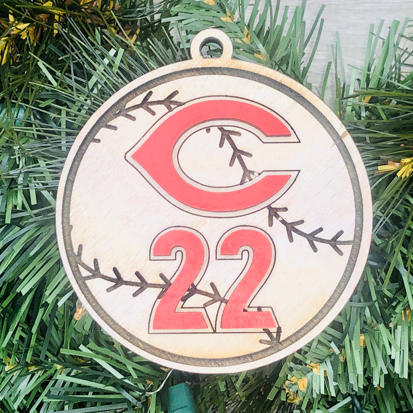 Custom Jersey Number Logo C Baseball Ornament