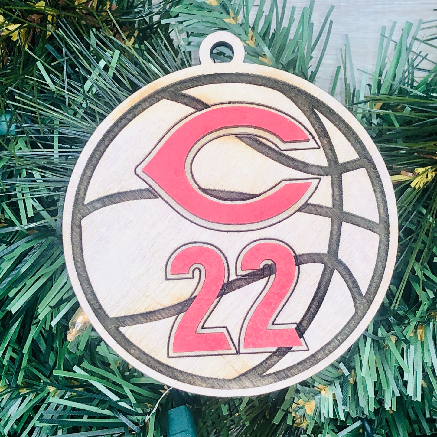 Custom Jersey Number Logo C Basketball Ornament